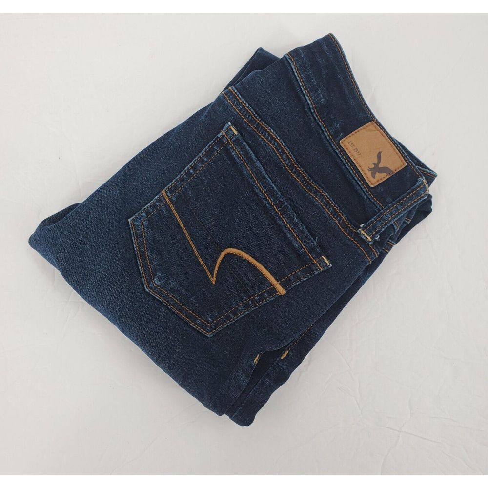 American Eagle Super Stretch Jegging Low Rise Dark Blue Women's Size 00 Regular